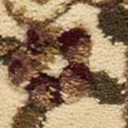 8' Plum And Ivory Floral Medallion Runner Rug
