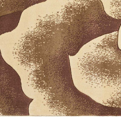 3' X 5' Ivory Brown And Red Floral Area Rug