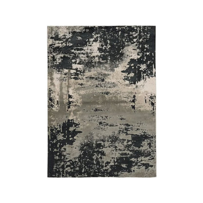 6' X 9' Black and Silver Area Rug