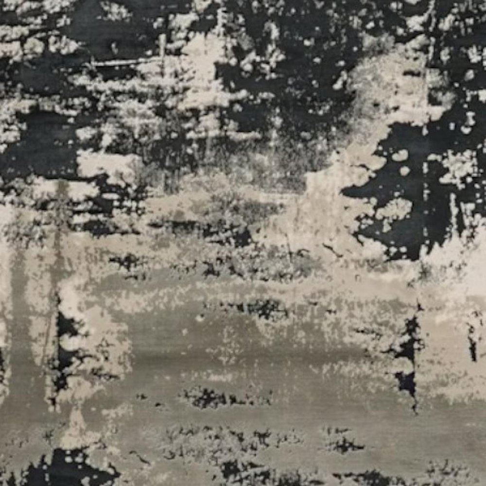 6' X 9' Black and Silver Area Rug