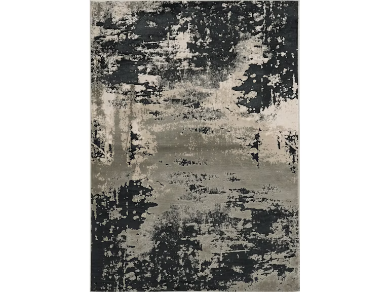 3' X 5' Black and Silver Abstract Area Rug