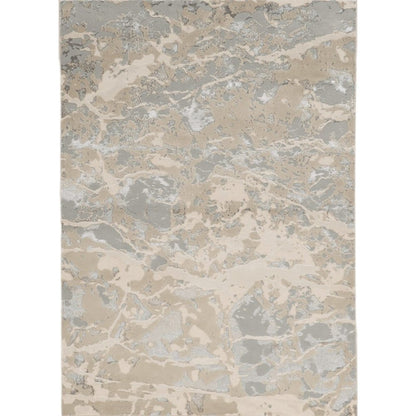 3' X 5' Sand Gray And Beige Abstract Area Rug