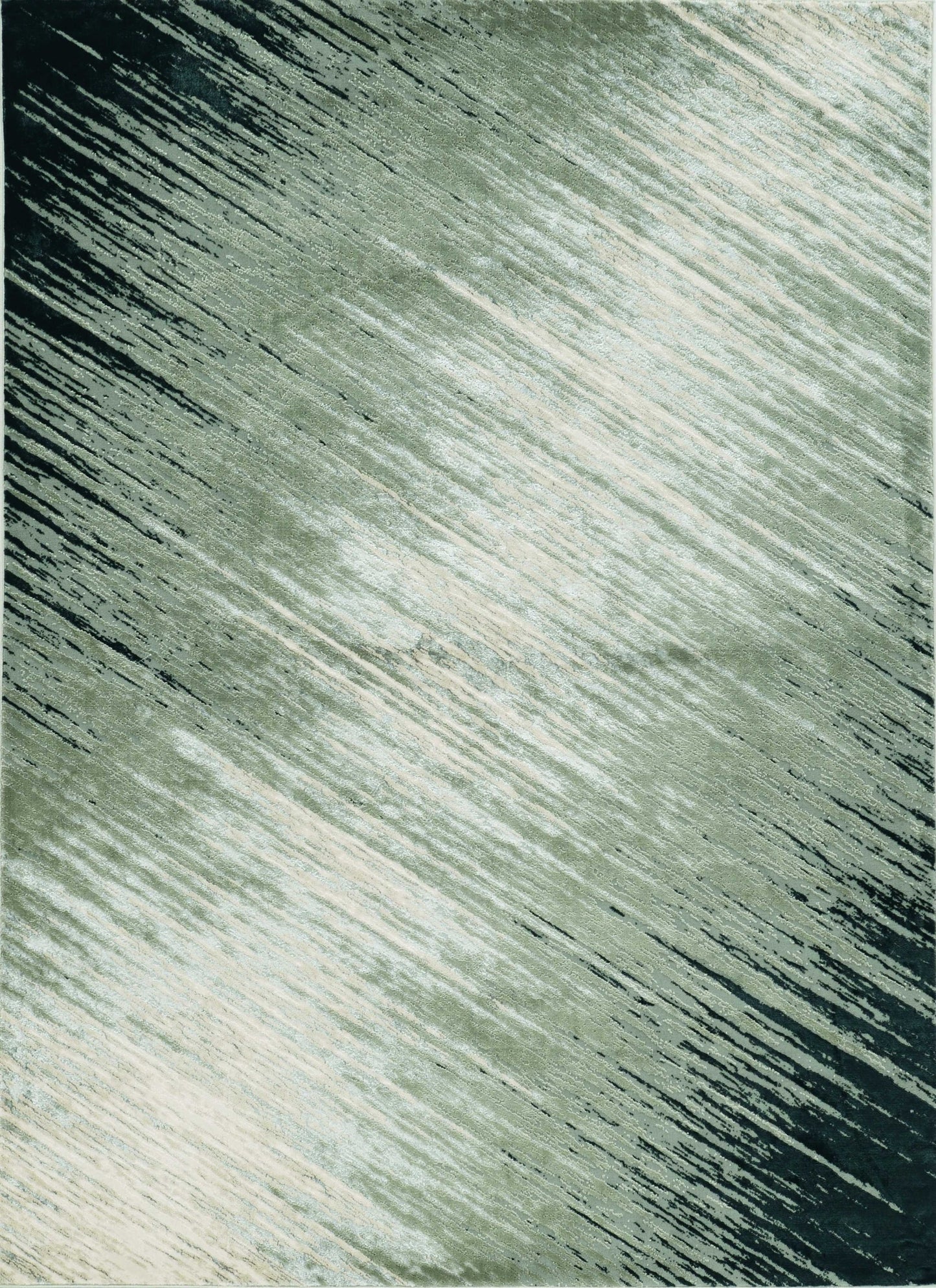 7' X 10' Silver Grey Machine Woven Abstract Brushstroke Indoor Area Rug