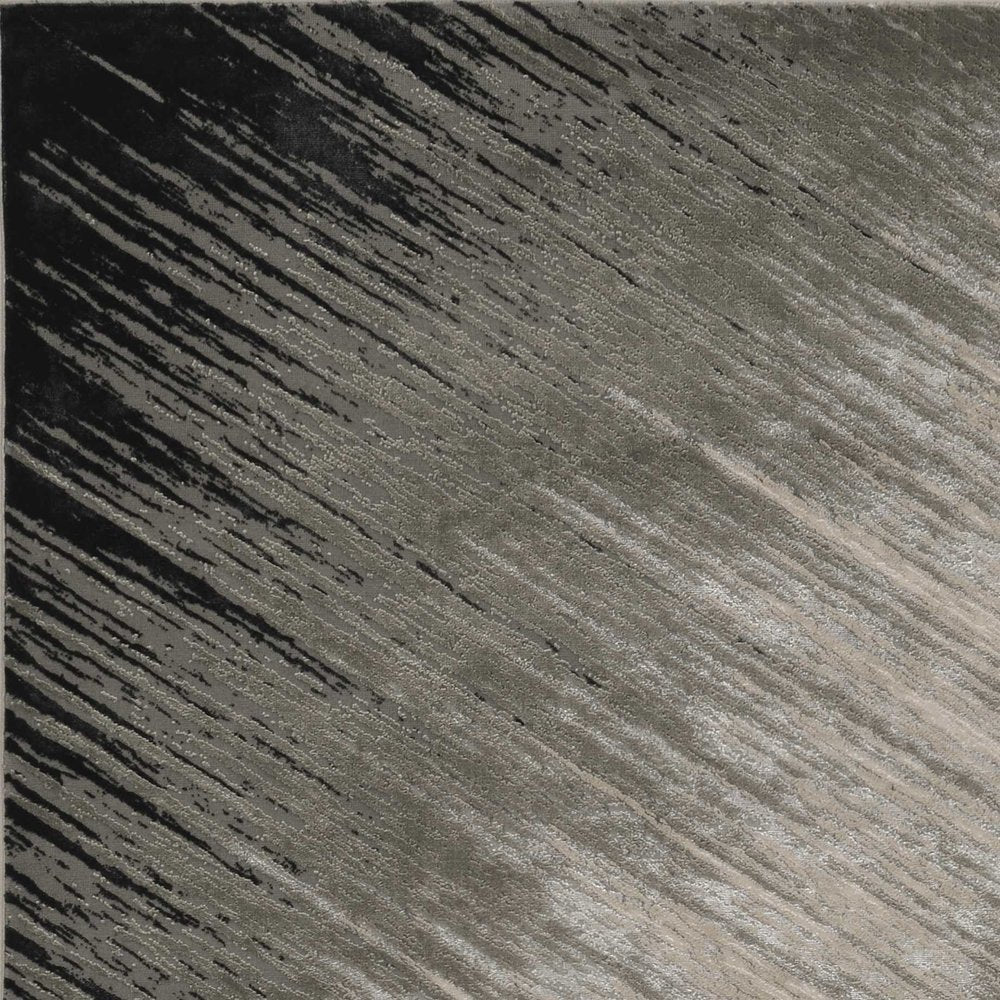 7' X 10' Silver And Gray Abstract Area Rug