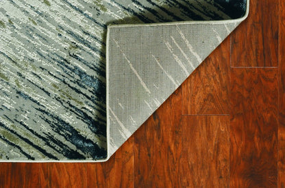 7' X 10' Silver And Gray Abstract Area Rug