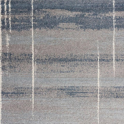 3' X 5' Blue And Gray Abstract Area Rug