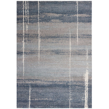 3' X 5' Blue And Gray Abstract Area Rug