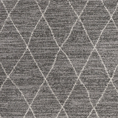 3' X 5' Grey Diamond Pattern Area Rug