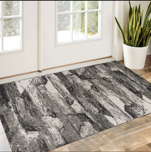 3' X 5' Grey Abstract Design Area Rug