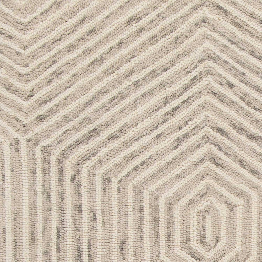 3' X 5' Sand And Beige Wool Geometric Hand Tufted Area Rug