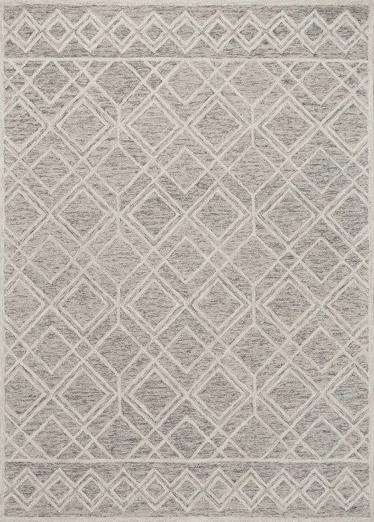 3' X 5' Sand Beige And Ivory Wool Geometric Hand Tufted Area Rug