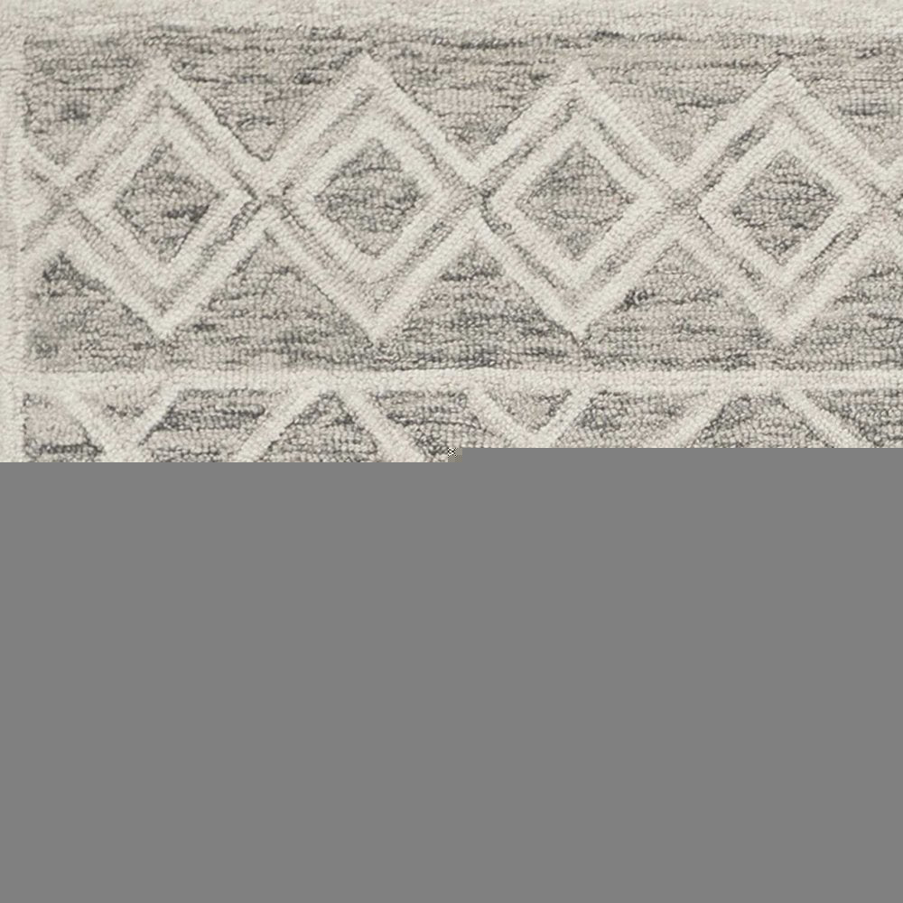 3' X 5' Sand Beige And Ivory Wool Geometric Hand Tufted Area Rug