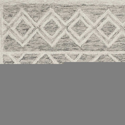 3' X 5' Sand Beige And Ivory Wool Geometric Hand Tufted Area Rug