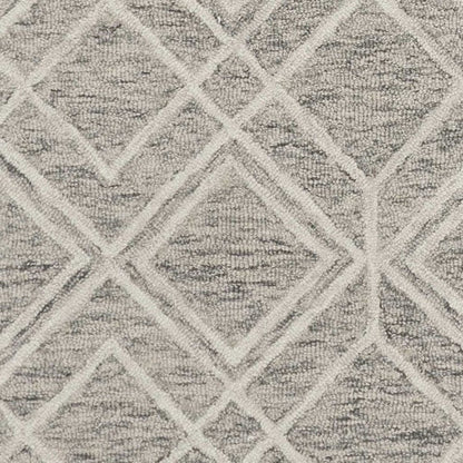 3' X 5' Sand Beige And Ivory Wool Geometric Hand Tufted Area Rug