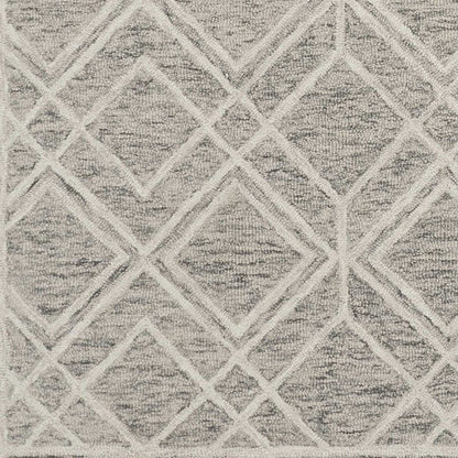 3' X 5' Sand Beige And Ivory Wool Geometric Hand Tufted Area Rug