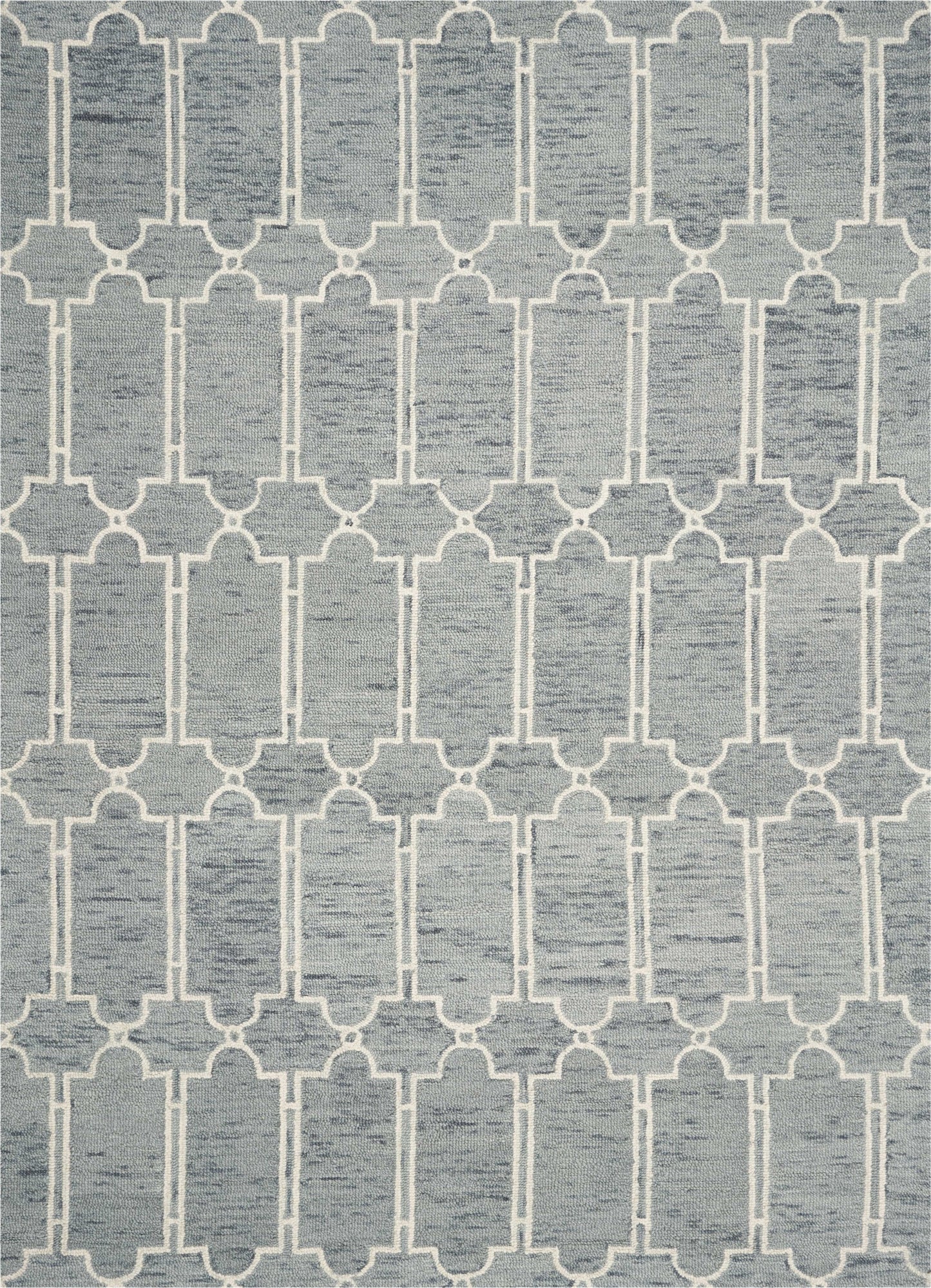 3' X 5' Slate Blue Hand Tufted Geometric Indoor Area Rug