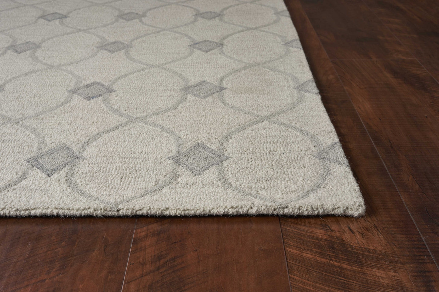 3' X 5' Ivory Hand Tufted Ogee Indoor Area Rug