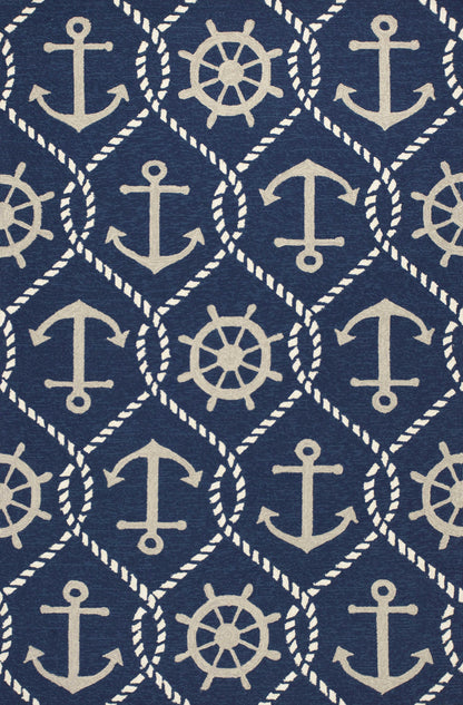 3' X 5' Navy Blue Hand Tufted Area Rug