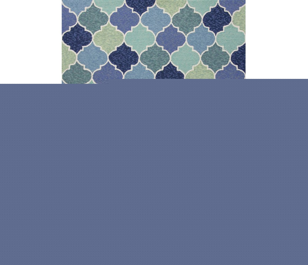 3' X 5' Blue Purple And Aqua Quatrefoil Hand Tufted Area Rug
