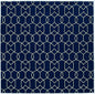 3' X 5' Navy Blue And Ivory Geometric Hand Hooked Area Rug