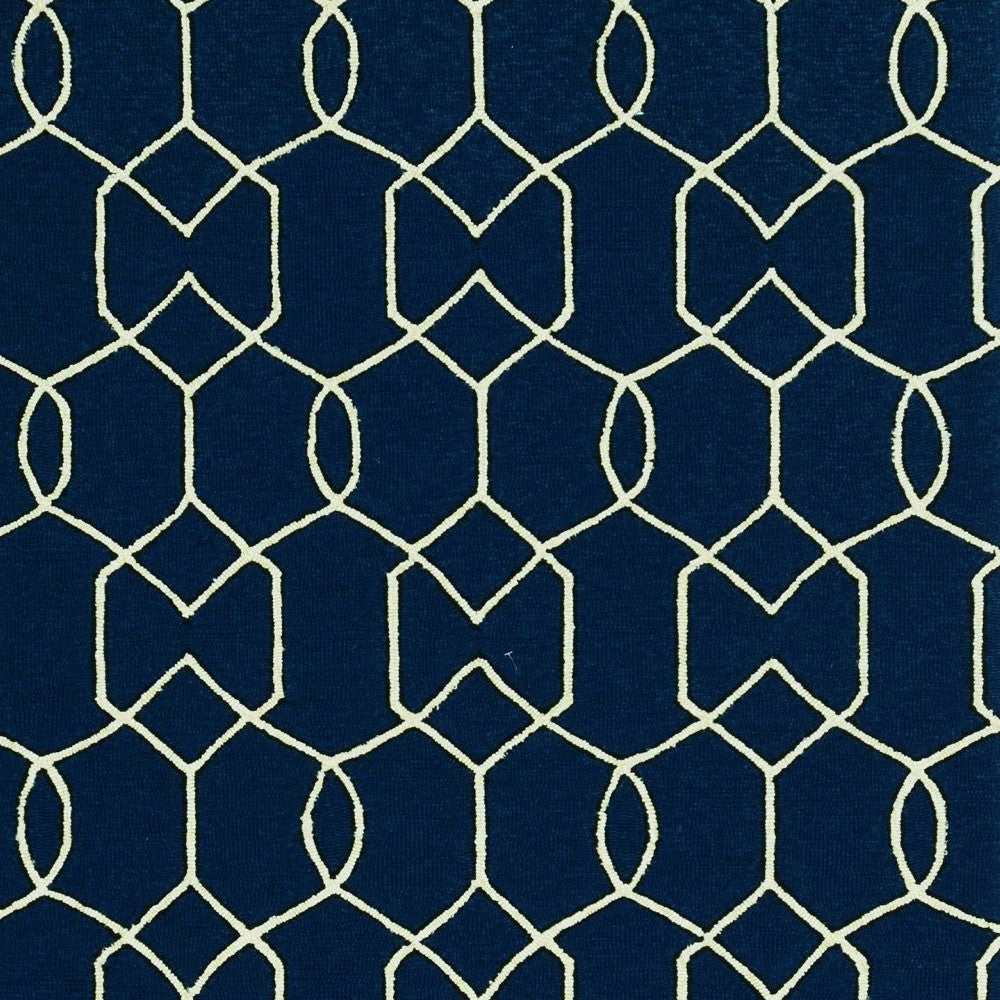 3' X 5' Navy Blue Hand Hooked Area Rug