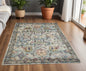 3' x 5' Light Blue Floral Vines Area Rug