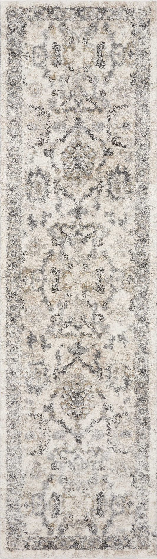 3' X 5' Ivory Floral Distressed Area Rug