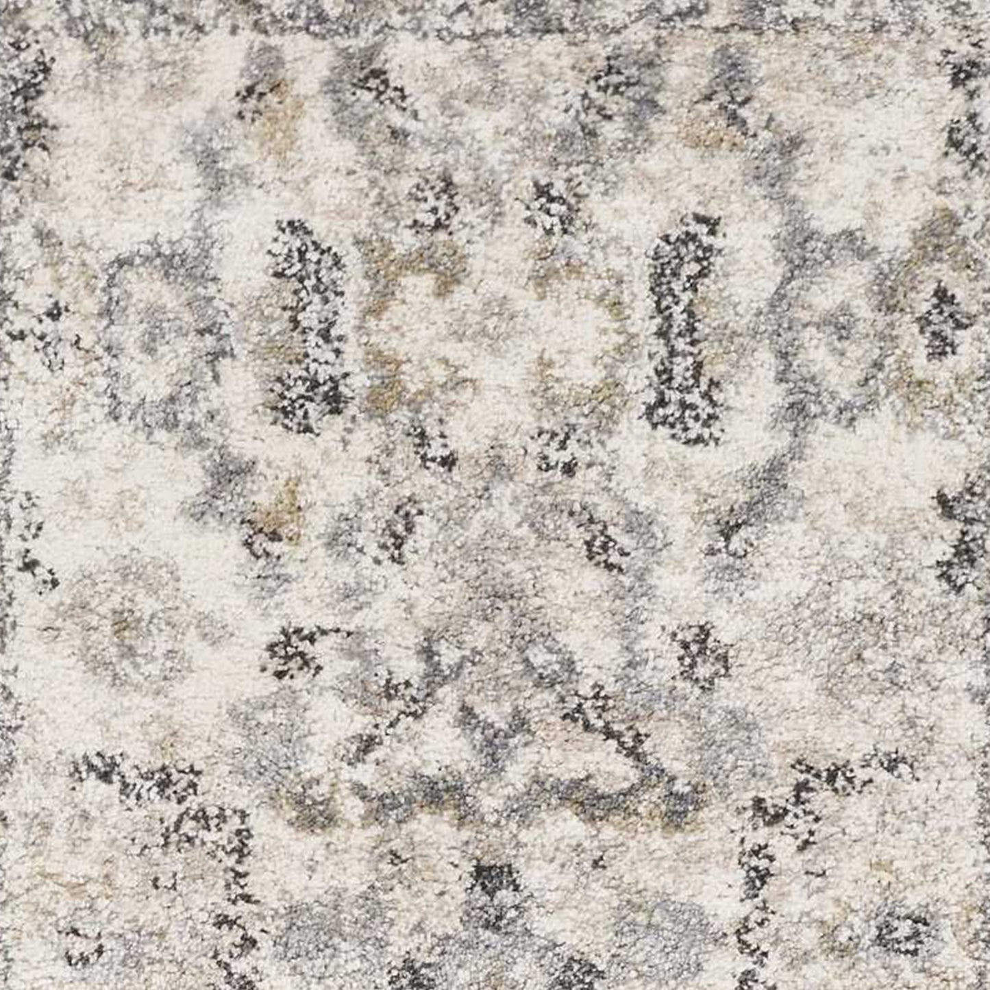 3' X 5' Ivory Floral Distressed Area Rug