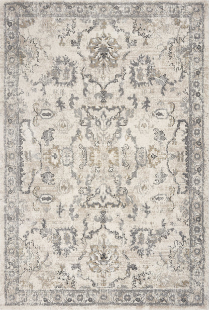 3' X 5' Ivory Floral Distressed Area Rug