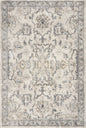 3' X 5' Ivory And Gray Floral Medallion Distressed Area Rug