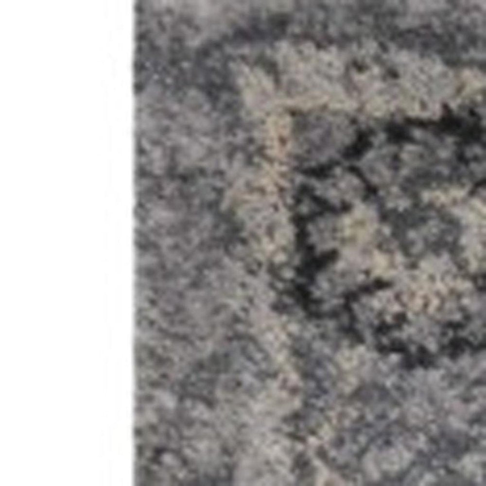 3' X 5' Gray And Light Gray Floral Medallion Area Rug