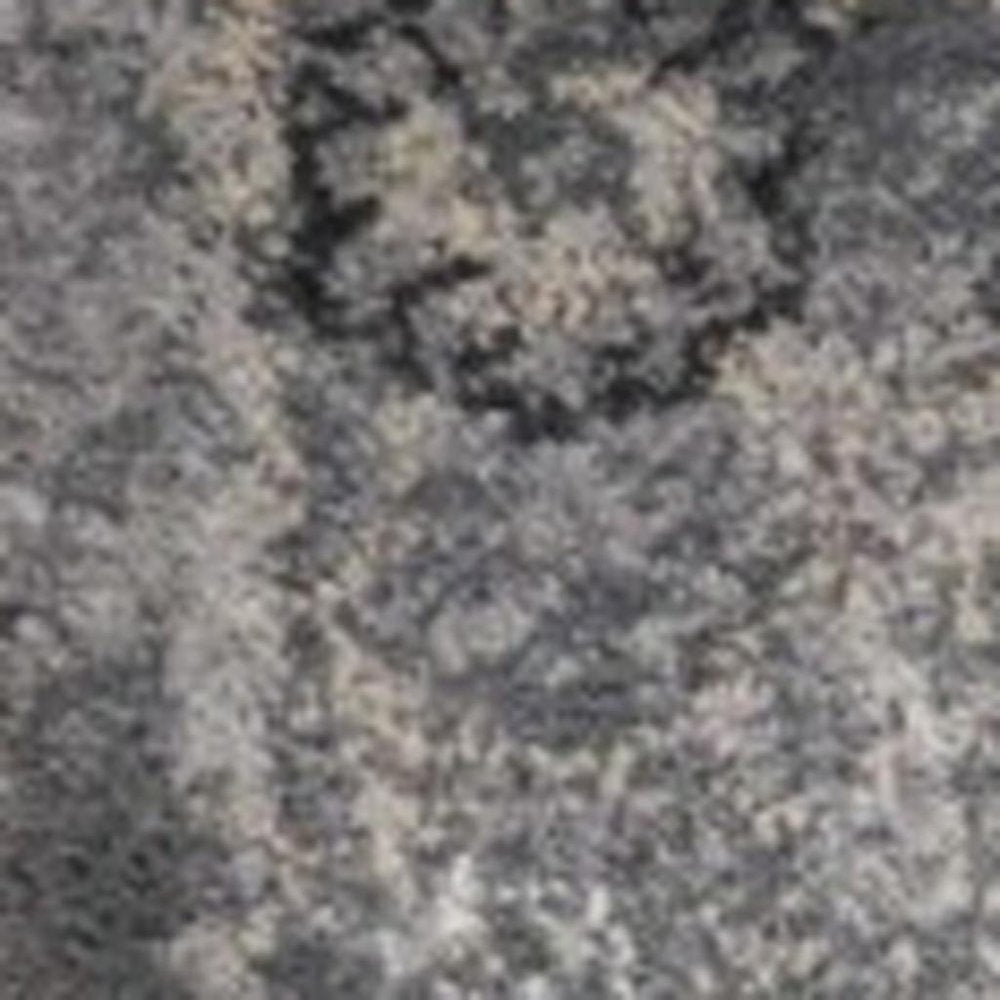 3' X 5' Gray And Light Gray Floral Medallion Area Rug