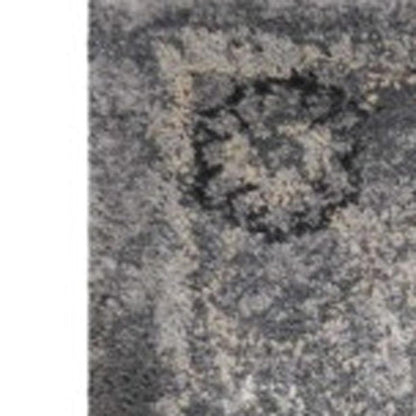 3' X 5' Gray And Light Gray Floral Medallion Area Rug