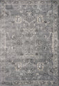 3' X 5' Gray And Light Gray Floral Medallion Area Rug