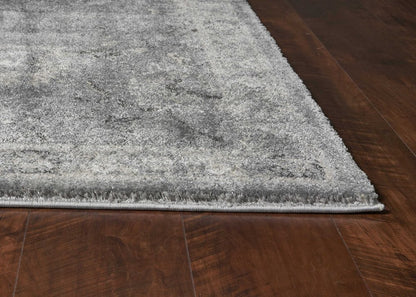 3' X 5' Gray And Light Gray Floral Medallion Area Rug