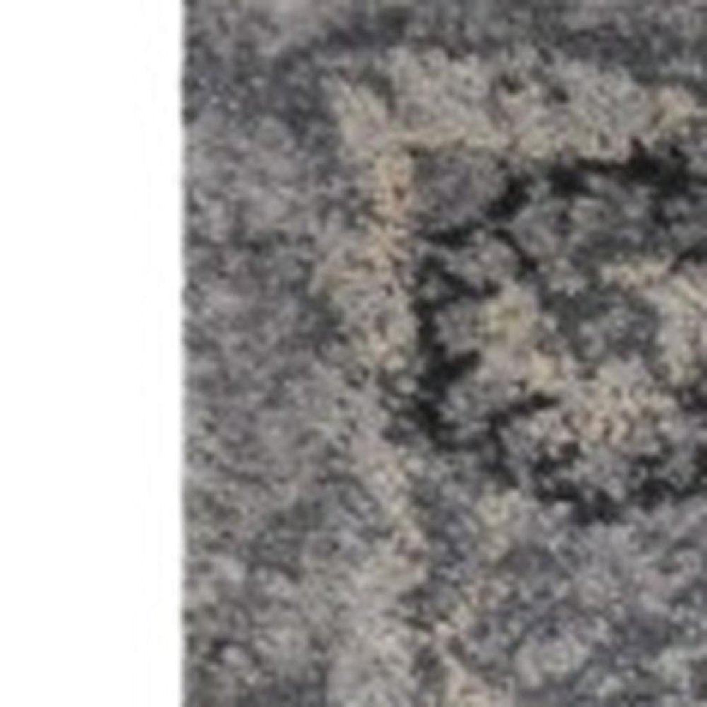 3' X 5' Gray And Light Gray Floral Medallion Area Rug