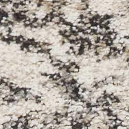 8' Ivory And Brown Floral Medallion Runner Rug