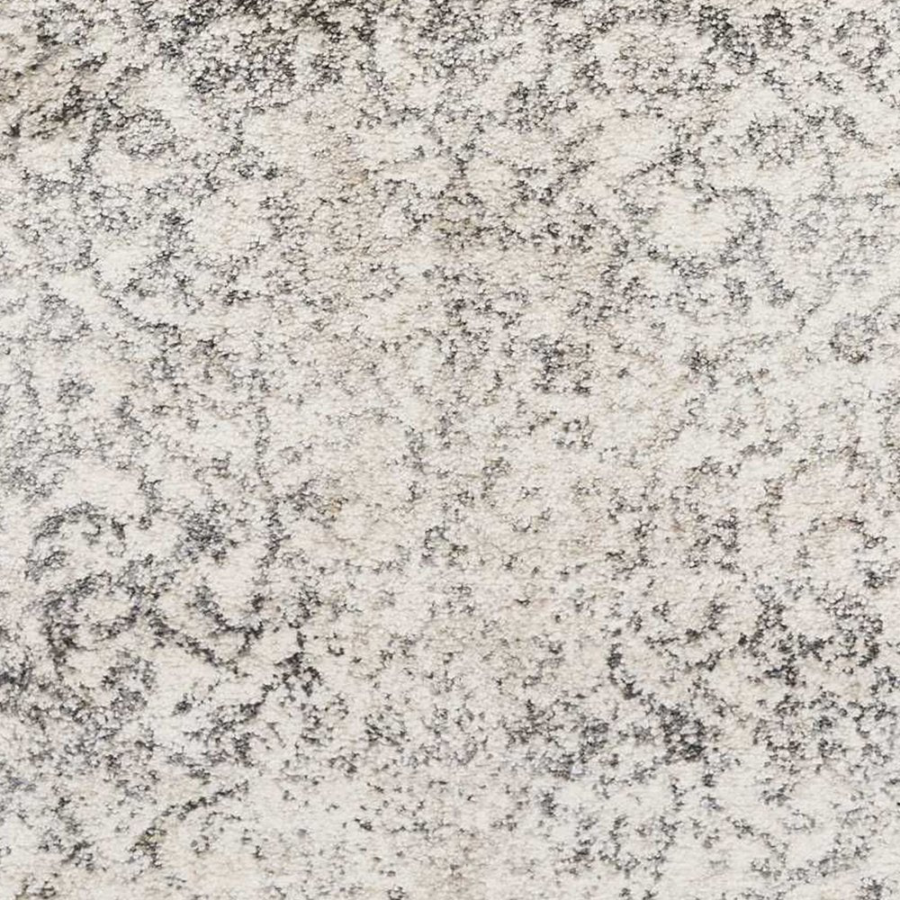 3' X 5' Ivory And Brown Floral Medallion Distressed Area Rug