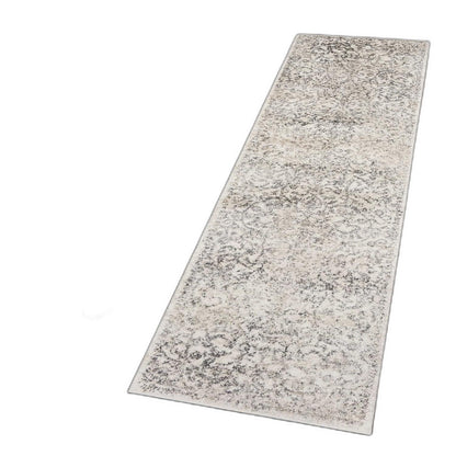 8' Runner Ivory Floral Runner Rug