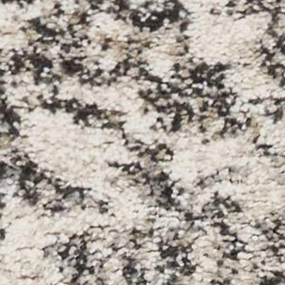 8' Ivory And Brown Floral Medallion Runner Rug