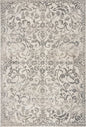 3' X 5' Ivory And Brown Floral Medallion Distressed Area Rug