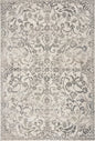8' Ivory And Brown Floral Medallion Runner Rug