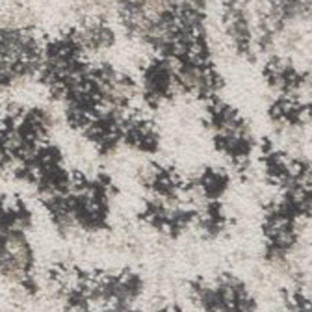 8' Ivory And Brown Floral Medallion Runner Rug