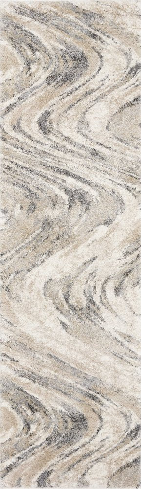 3' X 5' Gray And Tan Abstract Area Rug