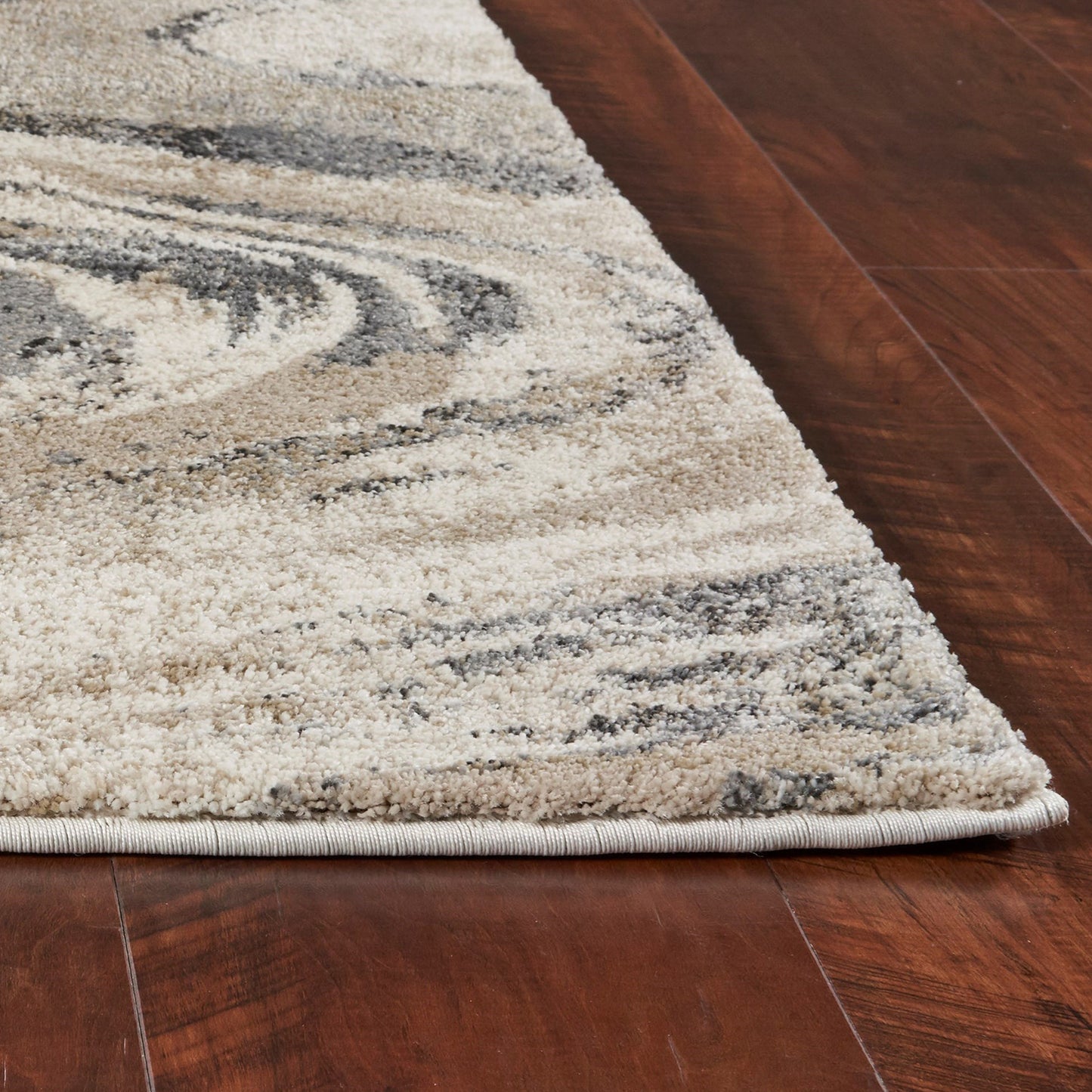 7' Natural Abstract Runner Rug