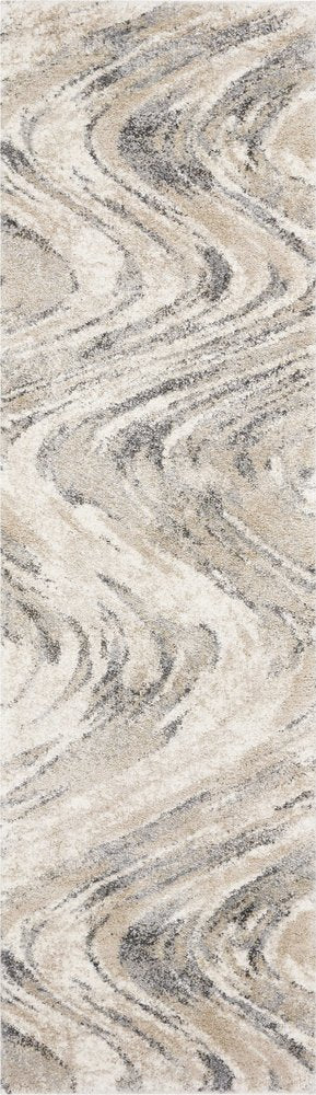 3' X 5' Gray And Tan Abstract Area Rug