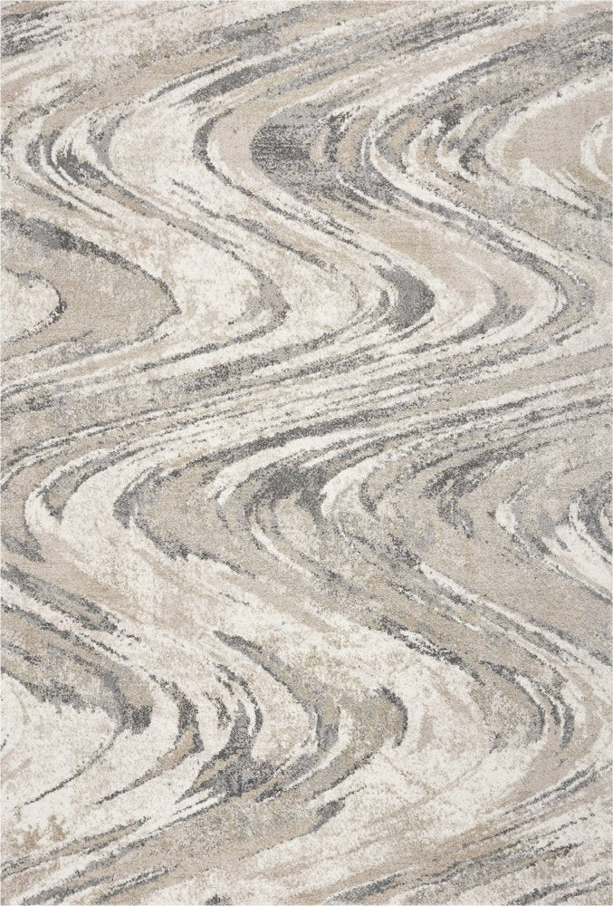 3' X 5' Gray And Tan Abstract Area Rug