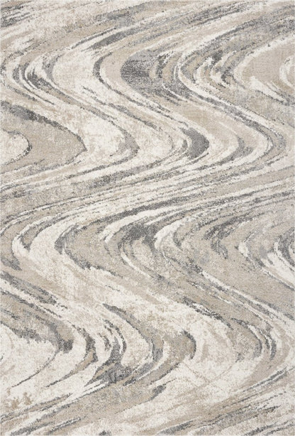 3' X 5' Gray And Tan Abstract Area Rug