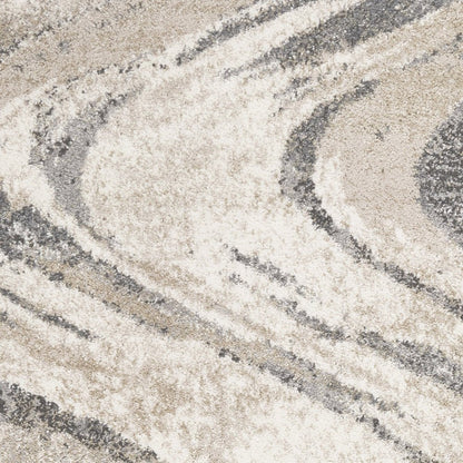 3' X 5' Gray And Tan Abstract Area Rug