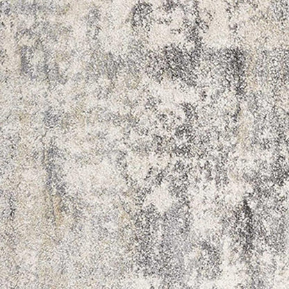 7' Gray And Tan Abstract Runner Rug